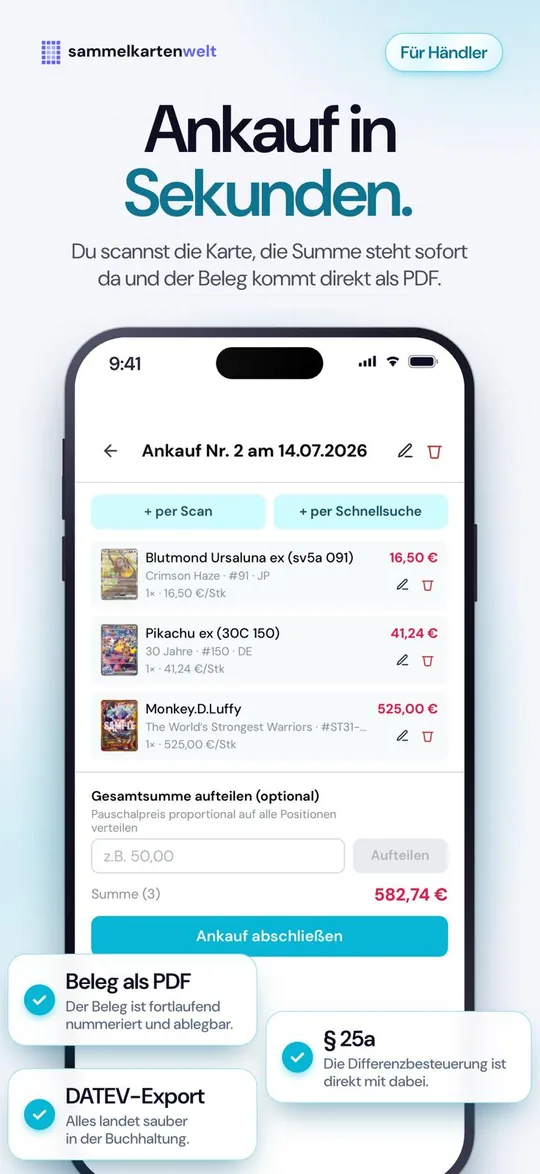 Für Händler: Ankauf per Scan, der Beleg kommt als PDF