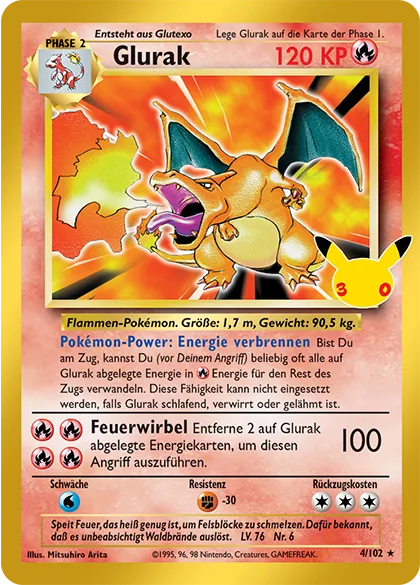 30 Jahre Pokémon-TCG: Erste Karten des Celebration-Sets zeigen Glurak, Mewtu ex und drei Pikachu