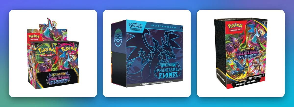 Fatale Flammen Sealed-Produkte: Display, Elite Trainer Box und Boosterbundle
