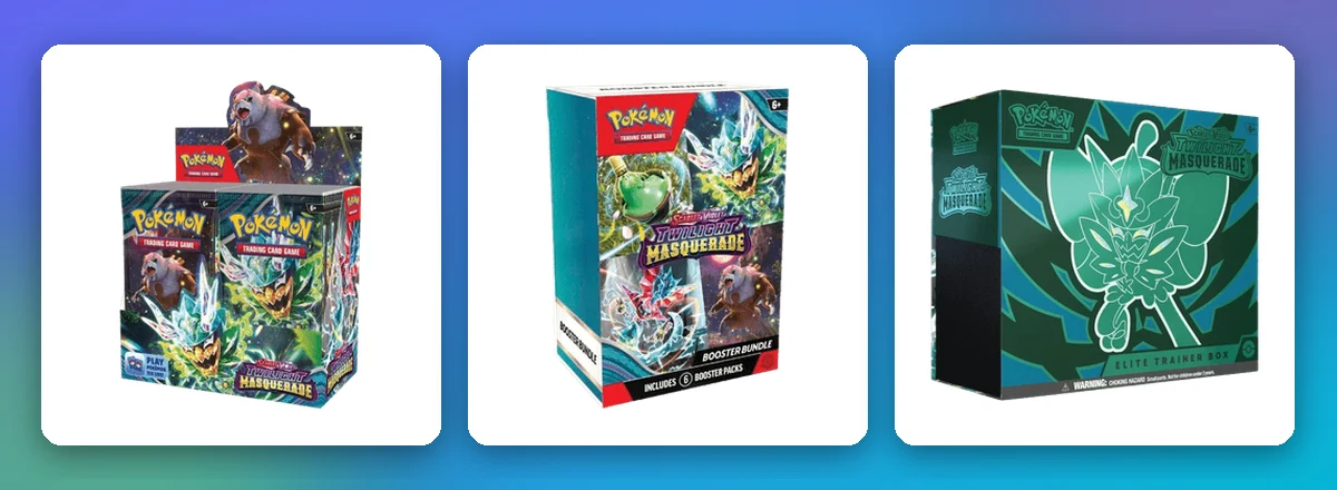 Maskerade im Zwielicht Sealed-Produkte: 36er-Display, Boosterbundle und Top-Trainer-Box
