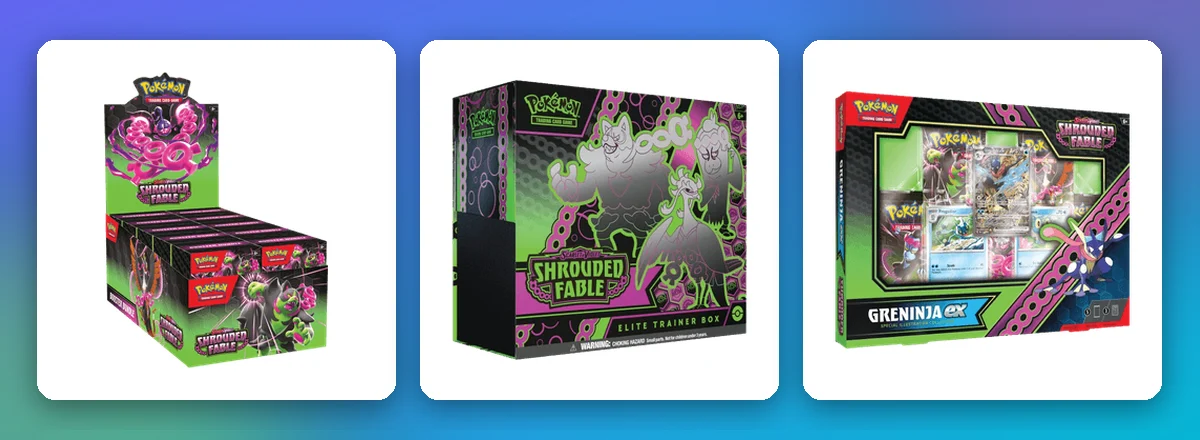 Nebel der Sagen Sealed-Produkte: Booster-Bundle-Display, Top-Trainer-Box und Quajutsu-ex Special Illustration Collection