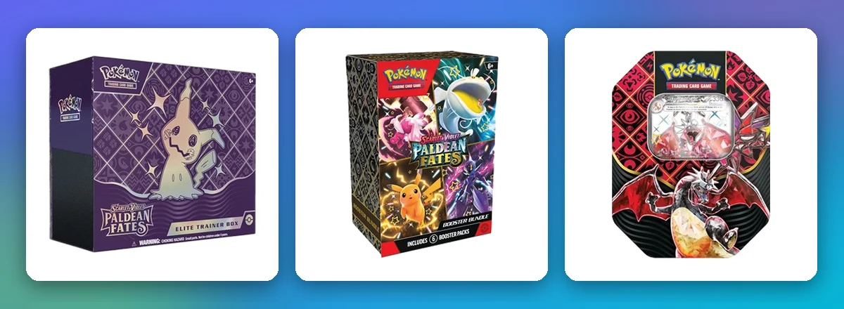 Paldeas Schicksale Sealed-Produkte: Top-Trainer-Box, Boosterbundle und Tera-Glurak-Tin